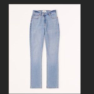 Abercrombie and Fitch Curve Love Ultra High Rise 90s Slim Straight Jean